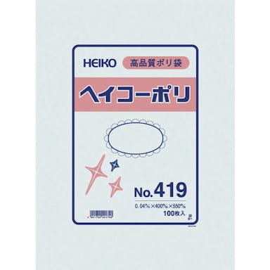 【CAINZ-DASH】シモジマ ポリ規格袋　ヘイコーポリ　Ｎｏ．４１９　紐なし　１００枚入り 006618900【別送品】