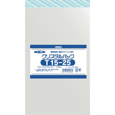【CAINZ-DASH】シモジマ ＯＰＰ袋　テープ付き　クリスタルパック　Ｔ１５－２５　１００枚入り 6742200 T15-25【別送品】