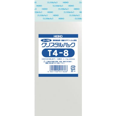 【CAINZ-DASH】シモジマ ＯＰＰ袋　テープ付き　クリスタルパック　Ｔ４－８　１００枚入り【別送品】