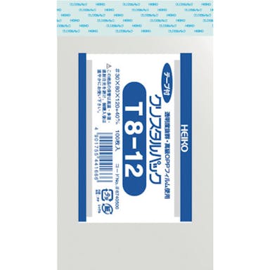 【CAINZ-DASH】シモジマ ＯＰＰ袋　テープ付き　クリスタルパック　Ｔ８－１２　１００枚入り 6740500 T8-12【別送品】