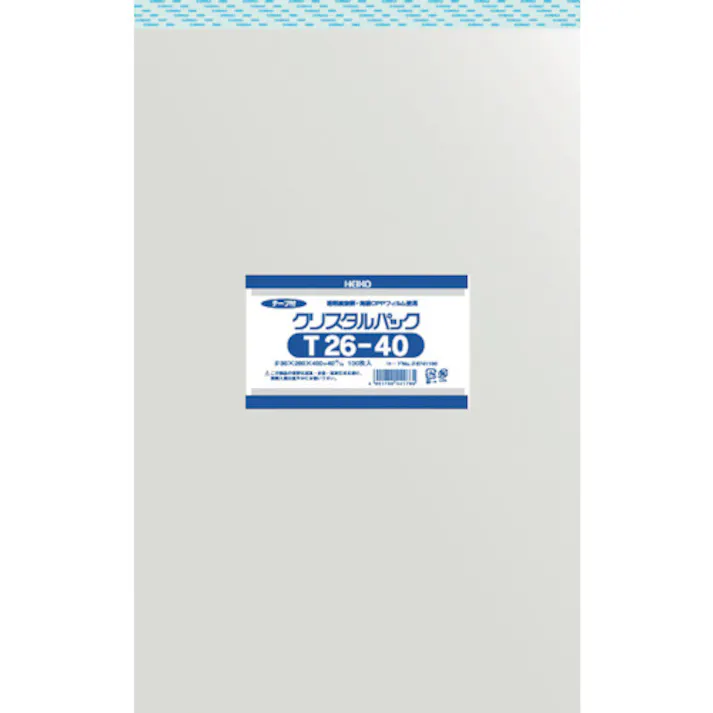 【CAINZ-DASH】シモジマ OPP袋 テープ付き クリスタルパック T26-40 100枚入り 6741100 T26-40【別送品】