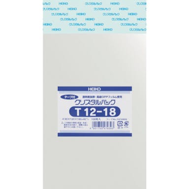 【CAINZ-DASH】シモジマ ＯＰＰ袋　テープ付き　クリスタルパック　Ｔ１２－１８　１００枚入り【別送品】