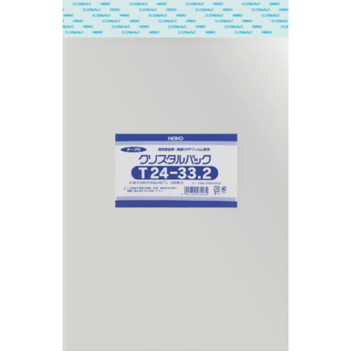 【CAINZ-DASH】シモジマ ＯＰＰ袋　テープ付き　クリスタルパック　Ｔ２４－３３．２　１００枚入り 6741010 T24-33.2【別送品】