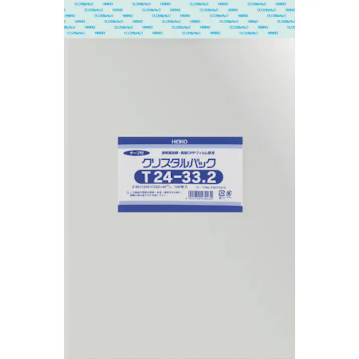 【CAINZ-DASH】シモジマ OPP袋 テープ付き クリスタルパック T24-33.2 100枚入り 6741010 T24-33.2【別送品】