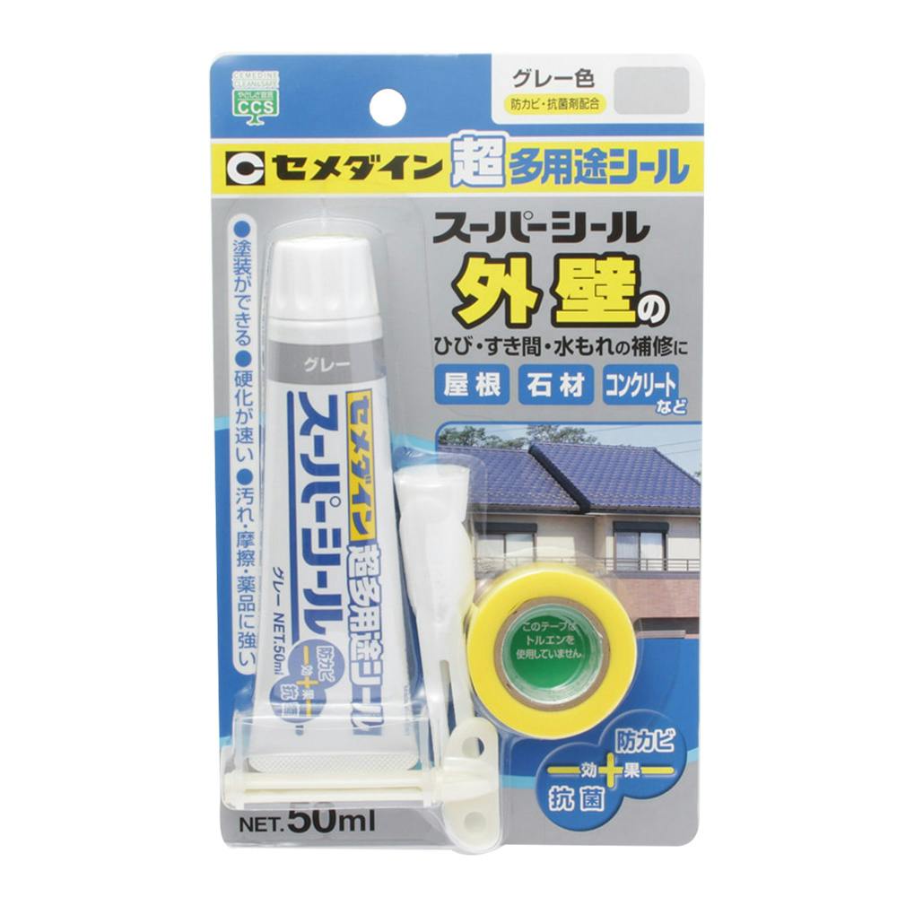 国内正規品‼️セメンシート スーパージェクション 4枚 セメダイン 超多用途 スーパーシール グレー SX-016 50ml | 接着・補修