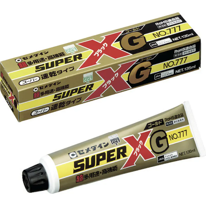 【CAINZ-DASH】セメダイン スーパーXゴールドNo777(速硬化) ブラック 135ml AX-114 AX-114【別送品】