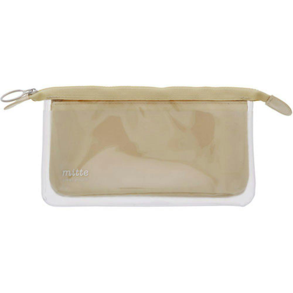 サンスター文具 クリアポーチ mitte ミッテ フラット ライトベージュ