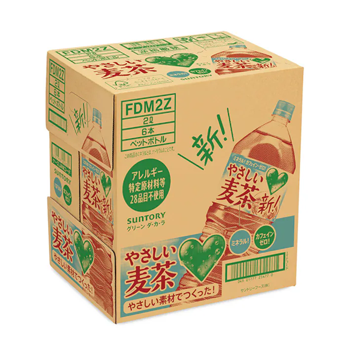 【ケース販売】サントリー GREEN DA・KA・RA やさしい麦茶 2L×6本