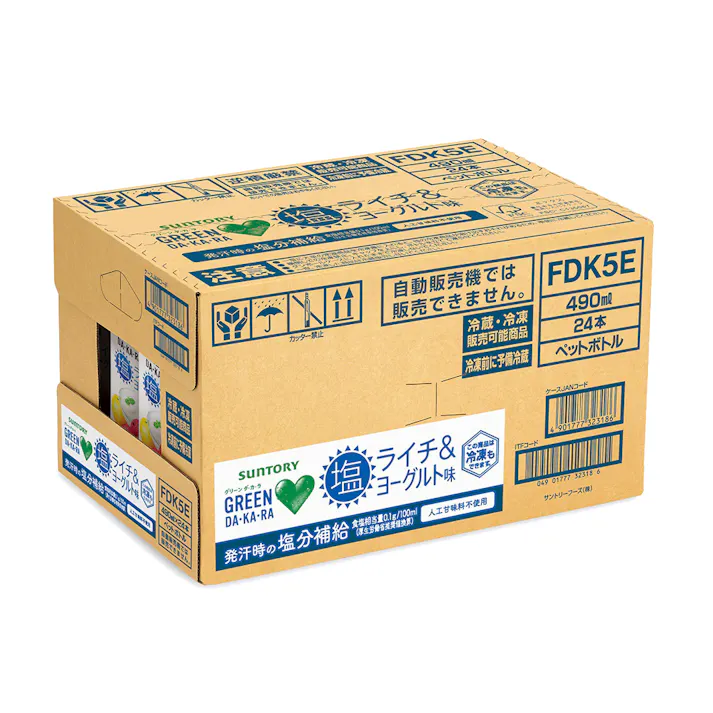 【ケース販売】サントリー GREEN DA・KA・RA 塩ライチ&ヨーグルト 490ml×24本