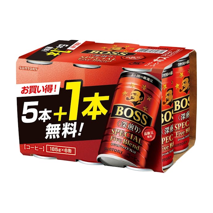 【ケース販売】サントリー ボス スペシャルファイブブレンド 深煎り 缶 185g×30本