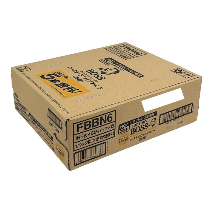 【ケース販売】ボス ローステッドファイブブレンド 微糖 185g×30本