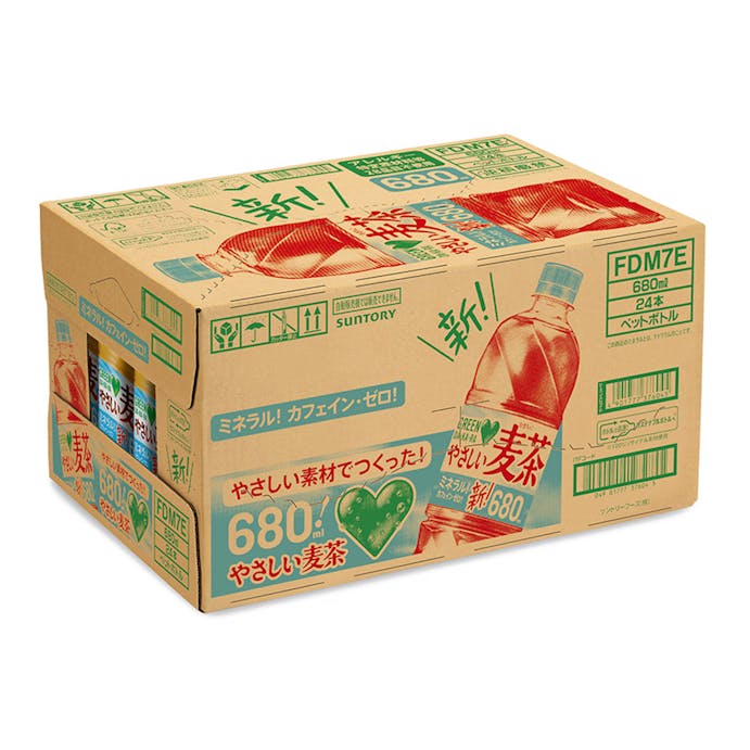 【ケース販売】サントリー GREEN DA・KA・RA やさしい麦茶 680ml×24本