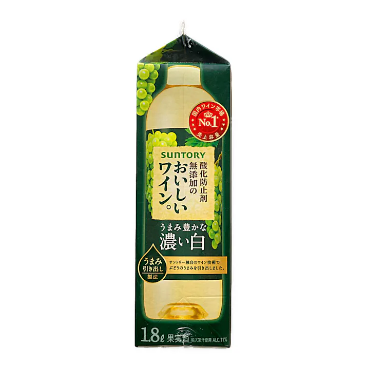 無添加のおいしいワイン。濃い白 1.8L紙パック【別送品】