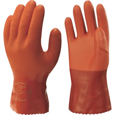 【CAINZ-DASH】ショーワグローブ 塩化ビニール手袋　Ｎｏ６１２ニュービニローブ２双パック　オレンジ　ＬＬサイズ NO612-LL【別送品】
