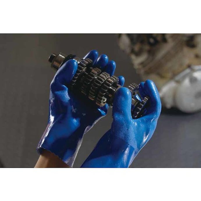 【CAINZ-DASH】ショーワグローブ 塩化ビニール手袋　まとめ買い　簡易包装耐油ビニロ－ブ１Ｐｋ（袋）＝１０双入　ブルー　Ｍサイズ NO650-M10P【別送品】