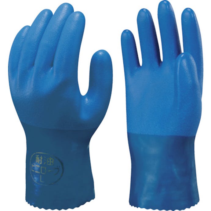 【CAINZ-DASH】ショーワグローブ 塩化ビニール手袋　まとめ買い　簡易包装耐油ビニロ－ブ１Ｐｋ（袋）＝１０双入　ブルー　ＬＬサイズ NO650-LL10P【別送品】