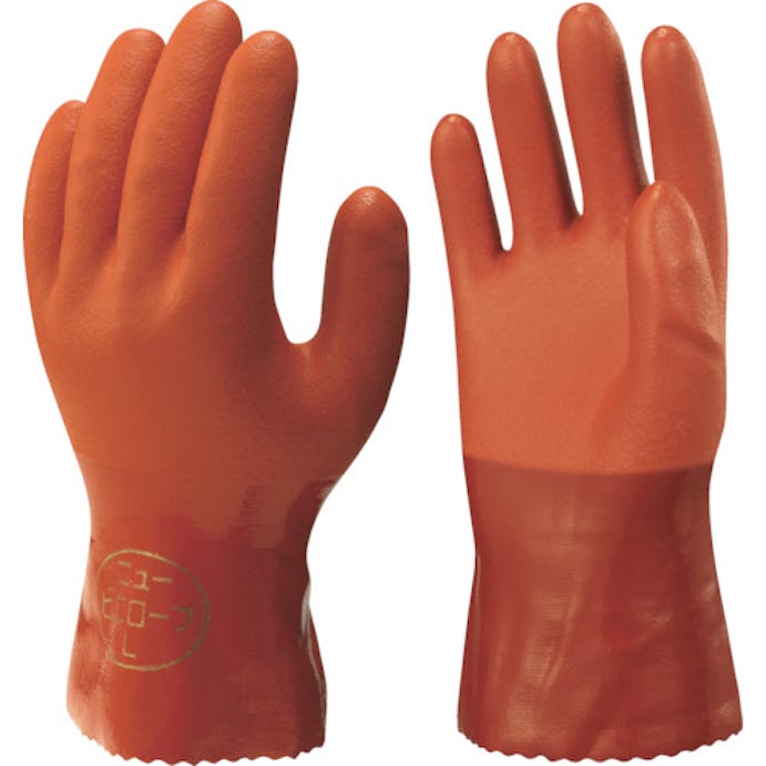 【CAINZ-DASH】ショーワグローブ 塩化ビニール手袋　Ｎｏ６１２ニュービニローブ２双パック　オレンジ　Ｌサイズ NO612-L【別送品】