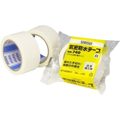 【CAINZ-DASH】積水化学工業 気密防水テープＮｏ．７４０　５０ｘ２０　白【別送品】