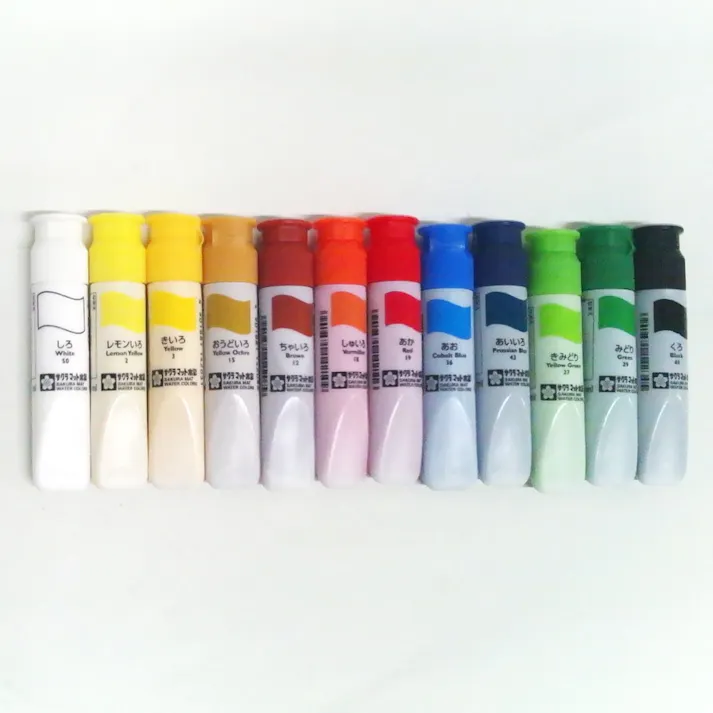 サクラ マット水彩 12色 ポリチューブ MW12PF