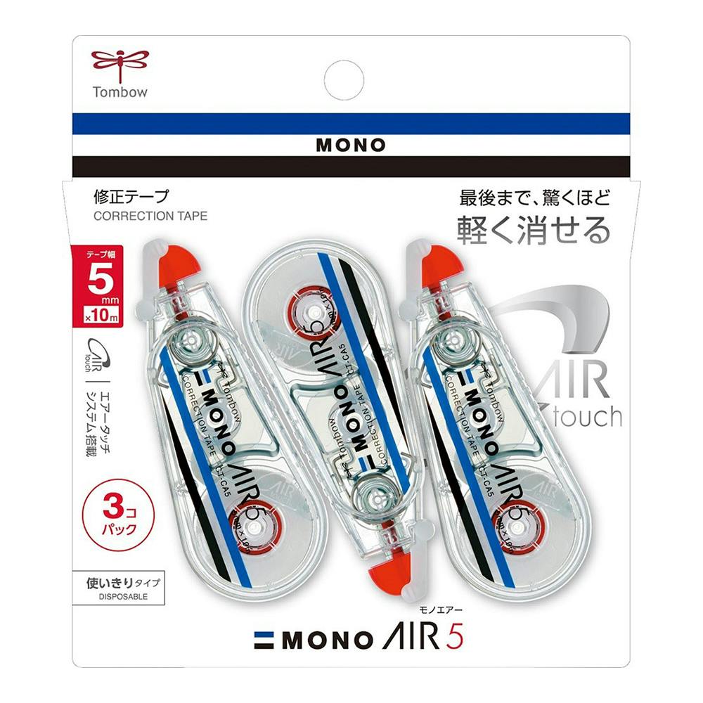 トンボ鉛筆 修正テープ モノエアー 5mm 3個パック