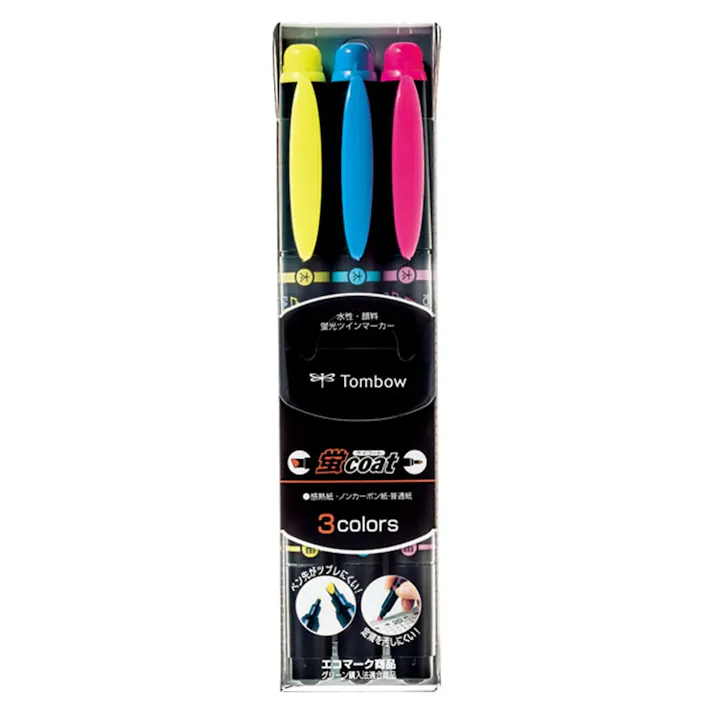 トンボ鉛筆 蛍光マーカー 螢コート3色セット WA-TC3C