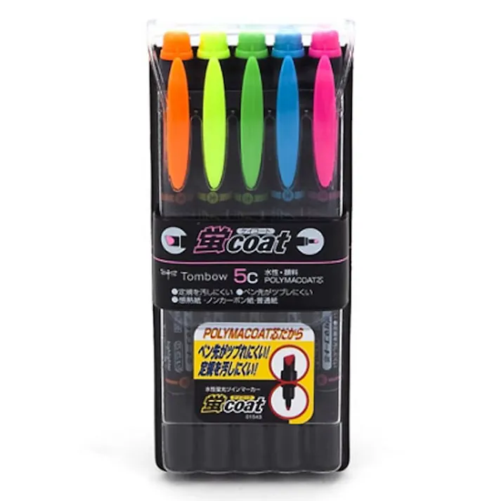 トンボ鉛筆 蛍光マーカー 螢コート5色セット WA-TC5C
