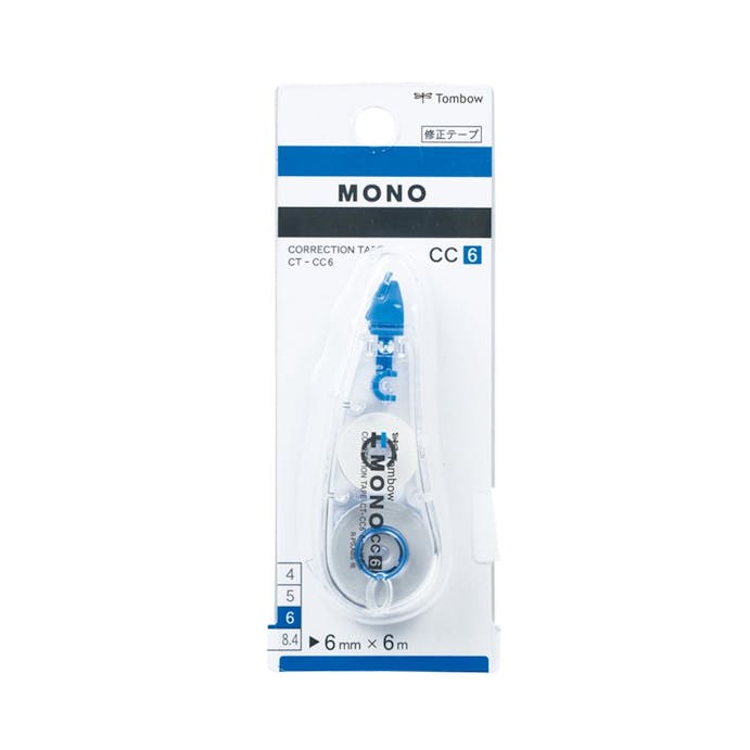 トンボ鉛筆 修正テープ モノCC6 6mm クリア・ブルー
