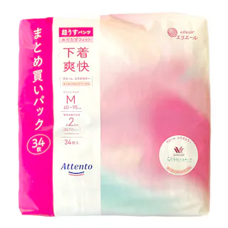 エリエール アテント 超うすパンツ 下着爽快 エレガント ピンクベージュ M 34枚