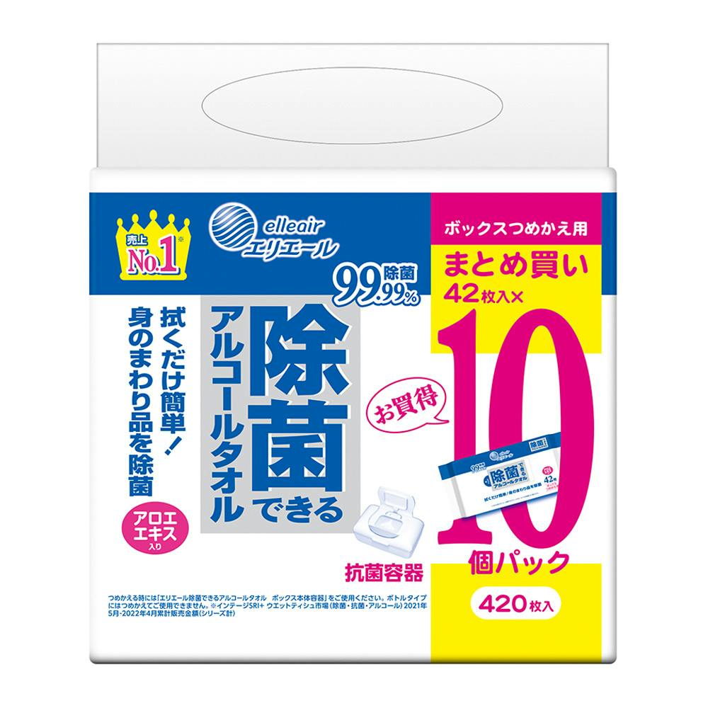 大王製紙 エリエール 除菌できるアルコールタオル ボックス 詰替用 42