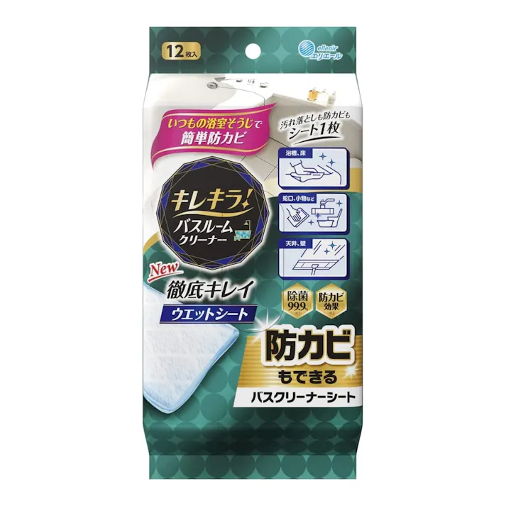 大王製紙 エリエール キレキラ!バスルームクリーナー 徹底キレイ ウエットシート 12枚(販売終了)