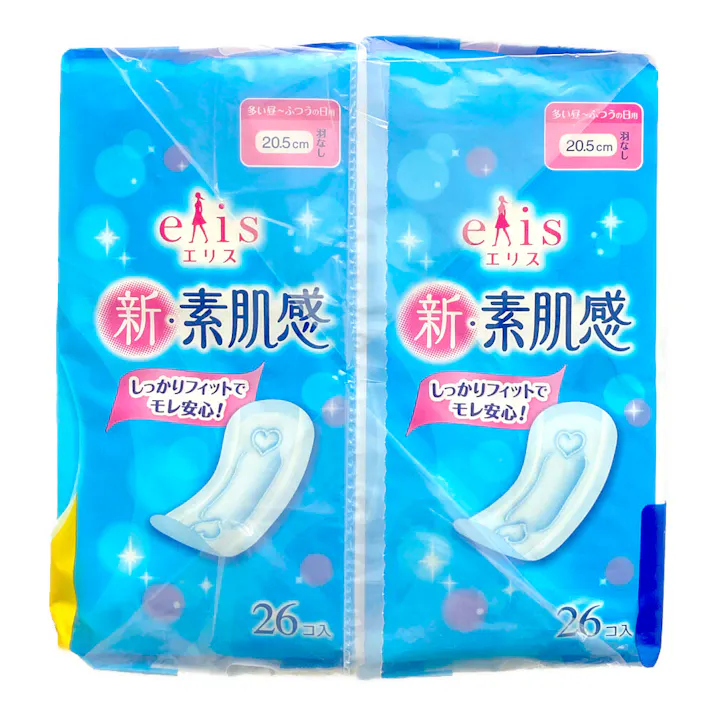 エリエール エリス 新・素肌感(多い昼~ふつうの日用)羽なし 20.5cm 26個×2パック
