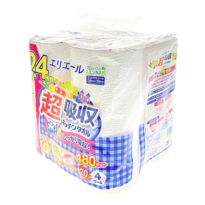 エリエール 超吸収キッチンタオル 120カット×4ロール