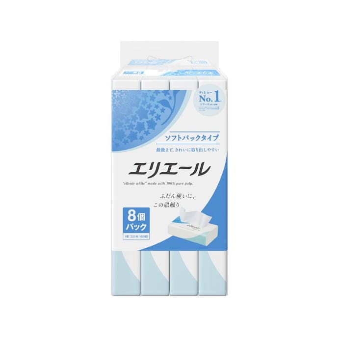 大王製紙 エリエールソフトパックティッシュ 160組×8個パック