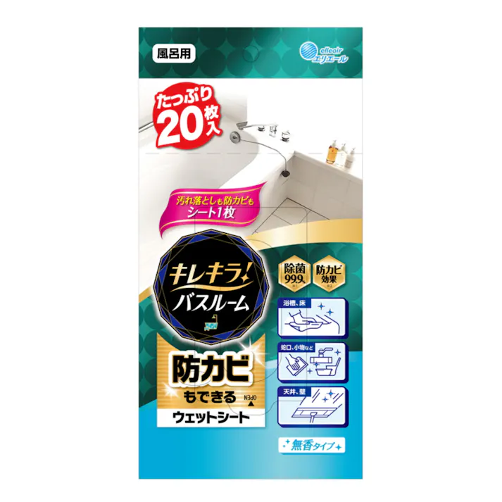 エリエール キレキラ!バスルームクリーナー 徹底キレイ ウエットシート 20枚