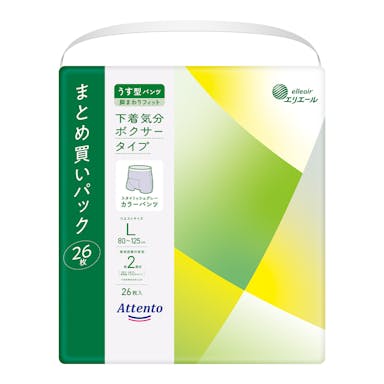 大王製紙 アテント うす型パンツ 下着気分 ボクサータイプ L 26枚