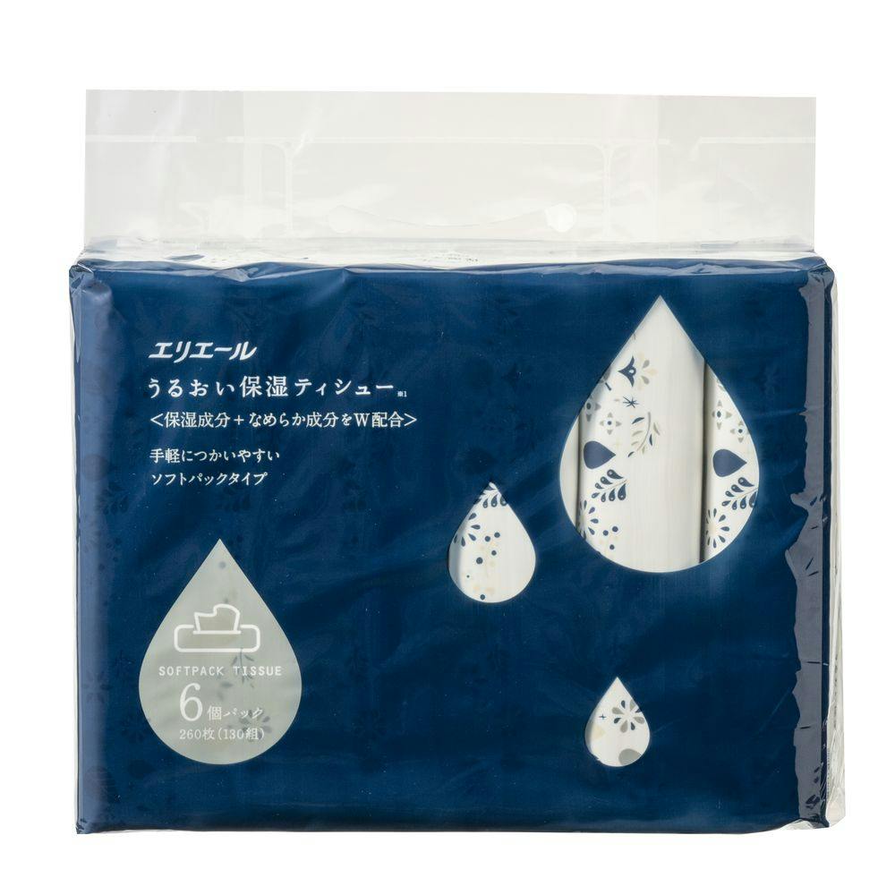 エリエール　贅沢保湿　ローションティッシュ　ソフトパック（260枚（130組）×3個）×18個 エリエール 贅沢保湿 ソフトパック ティシュー ( 1個260枚入(130組)×3