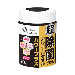 エリエール 超 除菌できるアルコールタオル パワープラス ボトル 本体 70枚