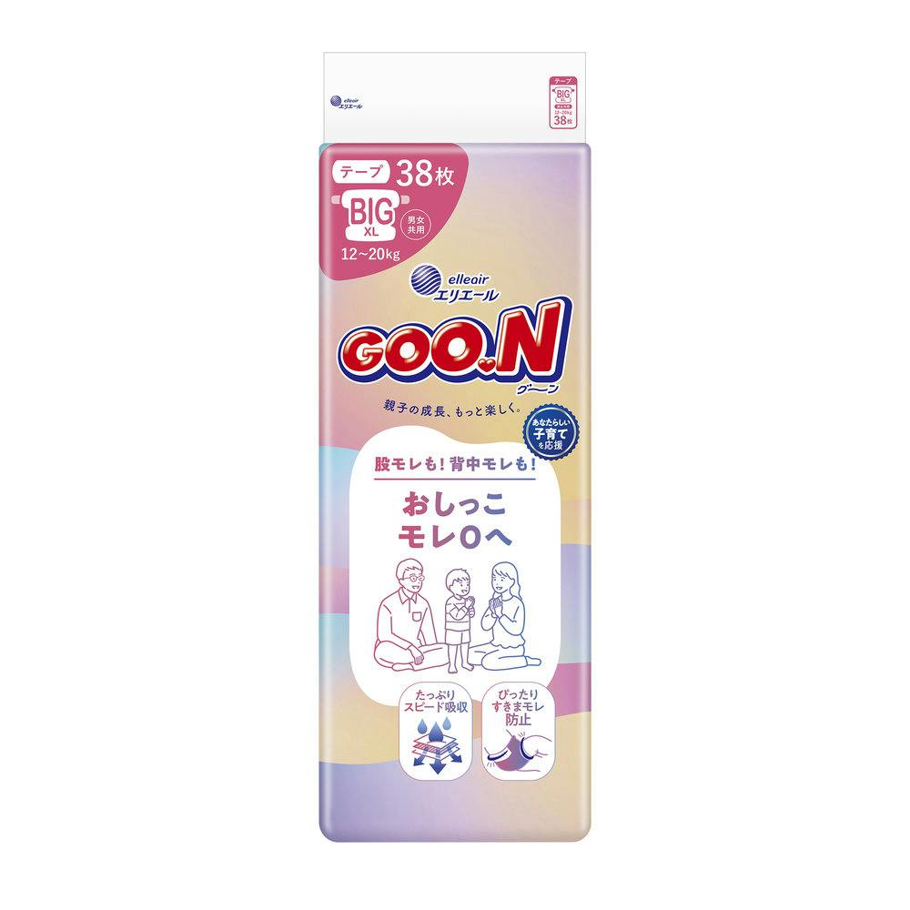 グーン おしっこモレ0へ テープ BIG(12～20kg) 38枚