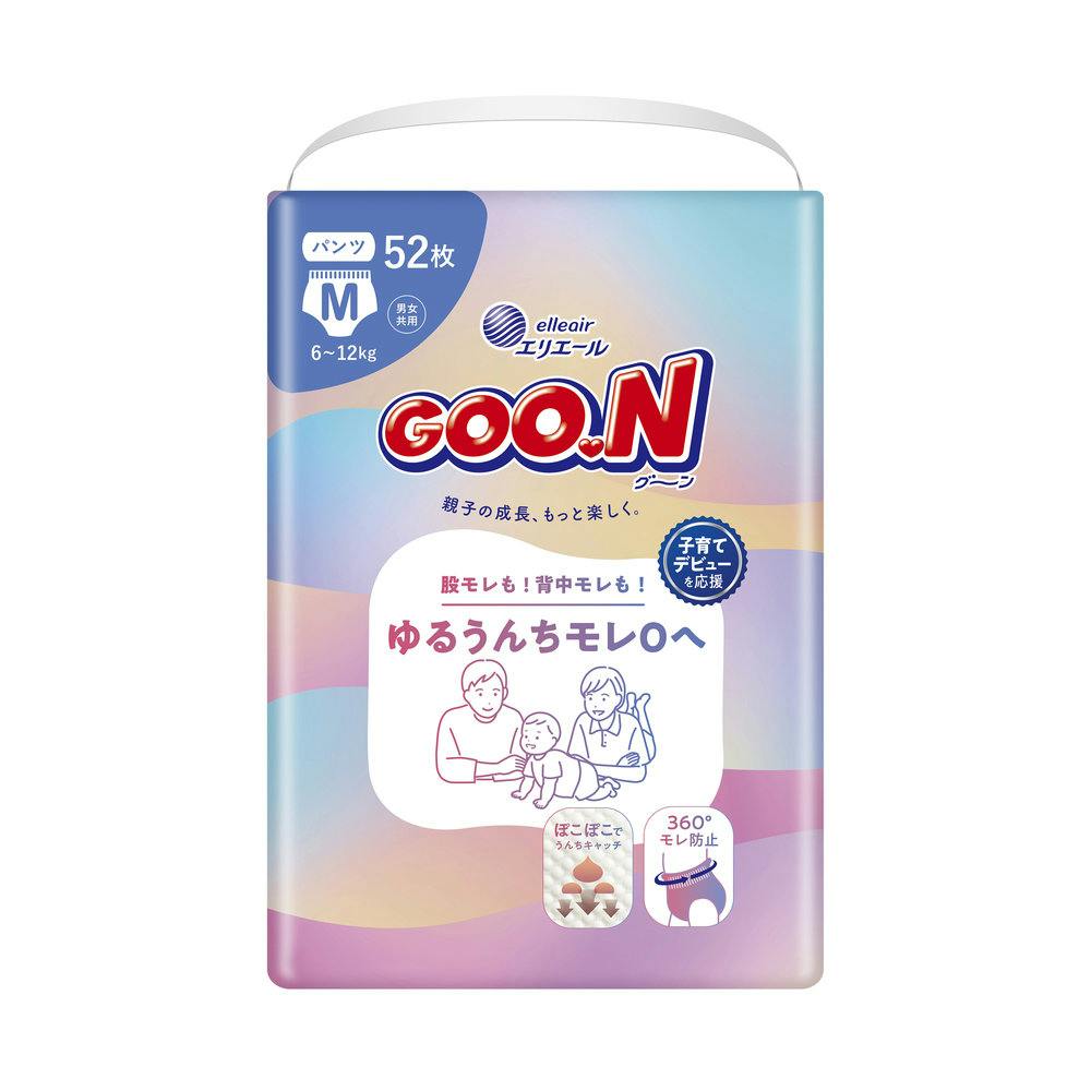 グーン ゆるうんちモレ0 パンツ Mサイズ(6～12kg) 52枚