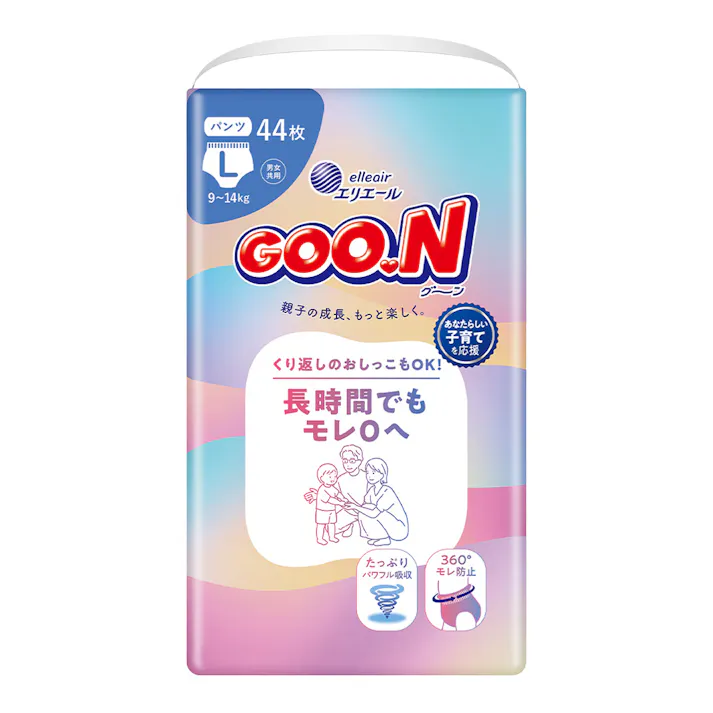 グーン 長時間でもモレ0 パンツ Lサイズ(9~14kg) 44枚