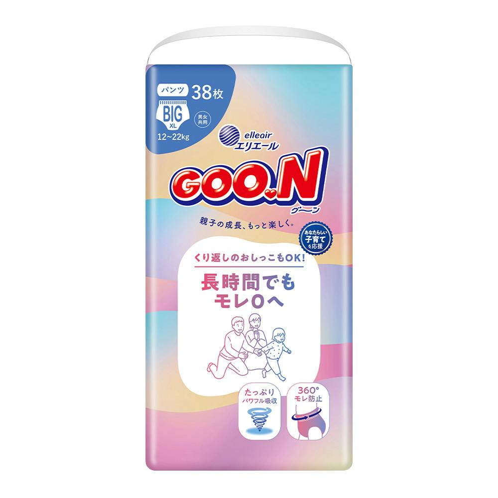 グーン 長時間でもモレ0 パンツ BIG(12～22kg) 38枚