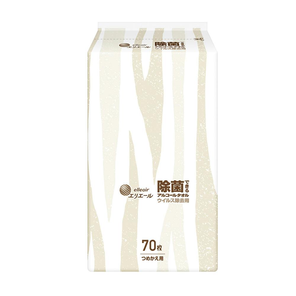 エリエール 除菌できるアルコールタオル ウイルス除去用 詰替 70枚