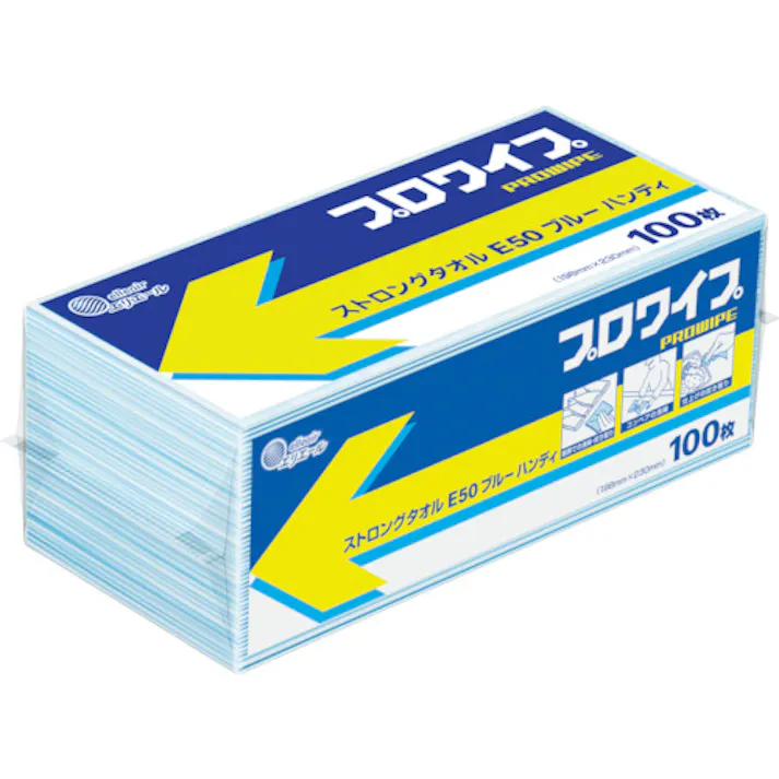 【CAINZ-DASH】EBS プロワイプストロングタオルE50 ブルーハンディ 100枚×25パック入 703496【別送品】