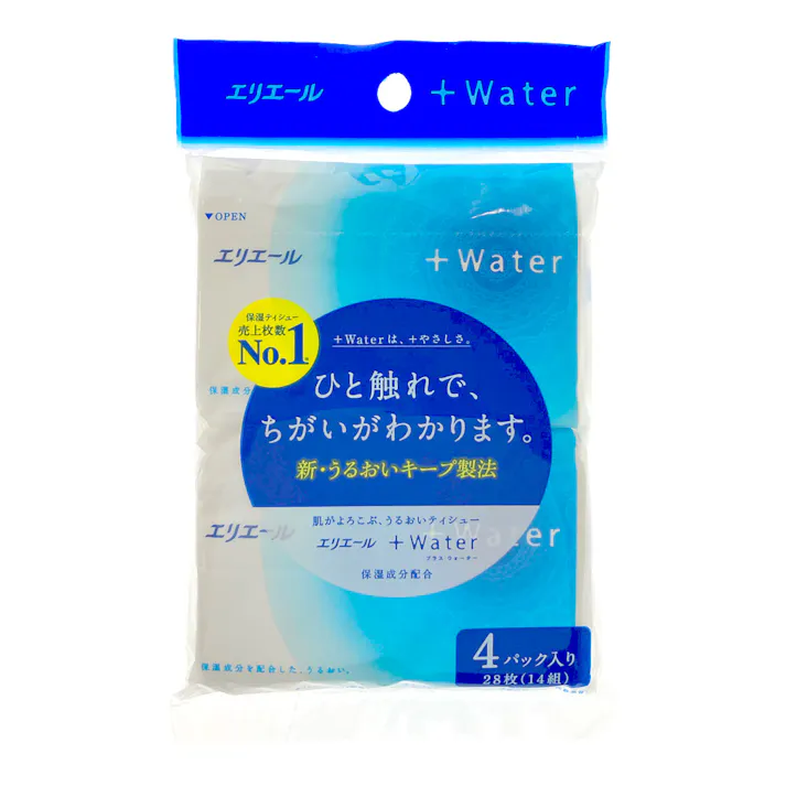 大王製紙 エリエール +Water(プラスウォーター) ポケット 14組×4個パック