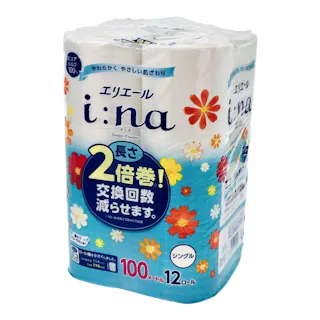 エリエール i:na(イーナ) トイレットティシュー 2倍巻 12ロール シングル