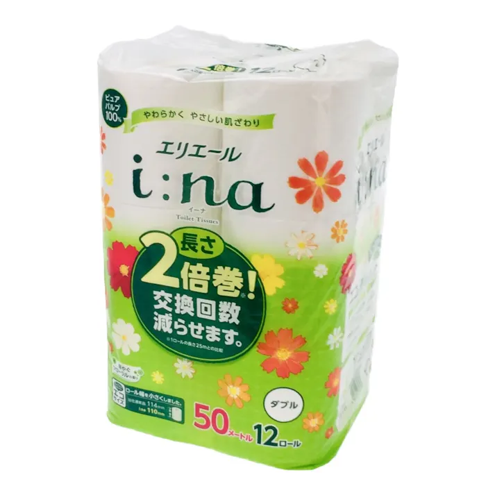 エリエール i:na(イーナ) トイレットティシュー 2倍巻 12ロール ダブル
