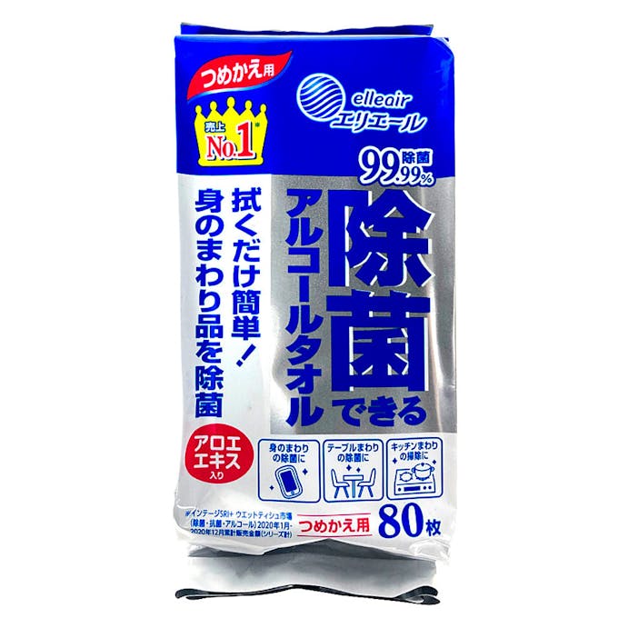 大王製紙 エリエール 除菌できるアルコールタオル つめかえ用 80枚