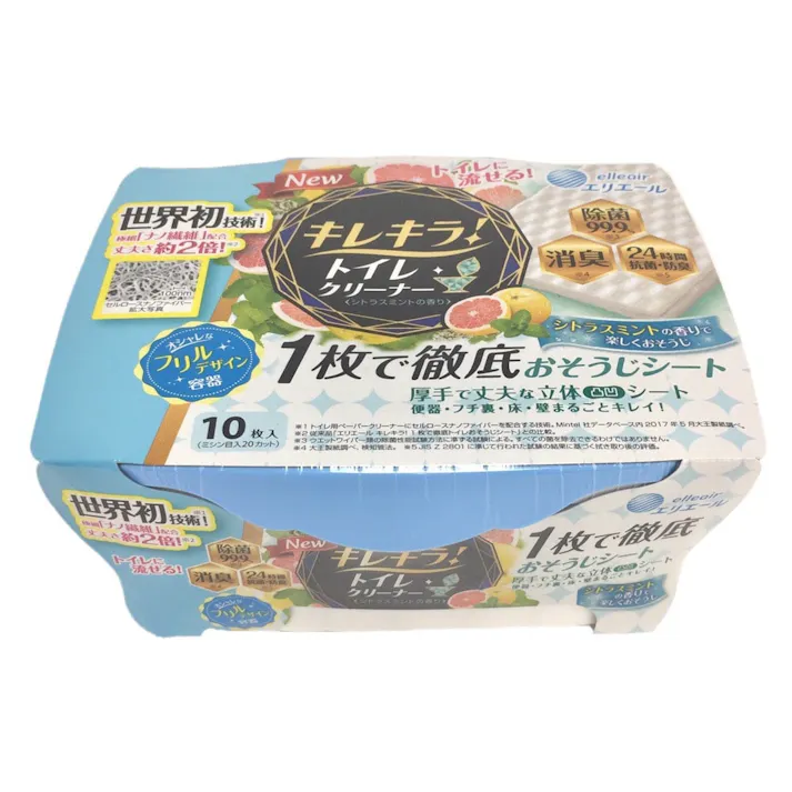 エリエール キレキラ!トイレクリーナー 1枚で徹底おそうじシート シトラスミント 本体 10枚