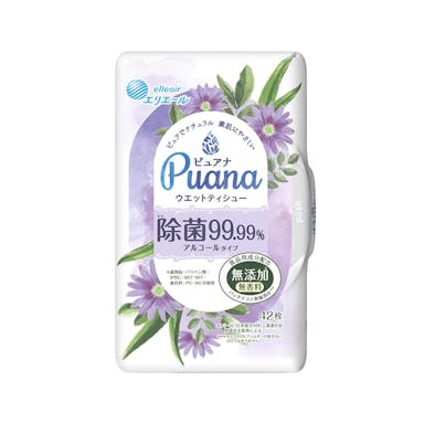 大王製紙 エリエール Puana(ピュアナ) ウエットティシュー 除菌99.99% アルコールタイプ 本体 42枚(販売終了)