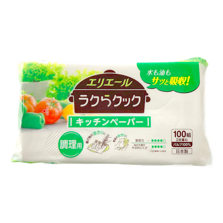 大王製紙 エリエール ラクらクック キッチンペーパー 100組(200枚)